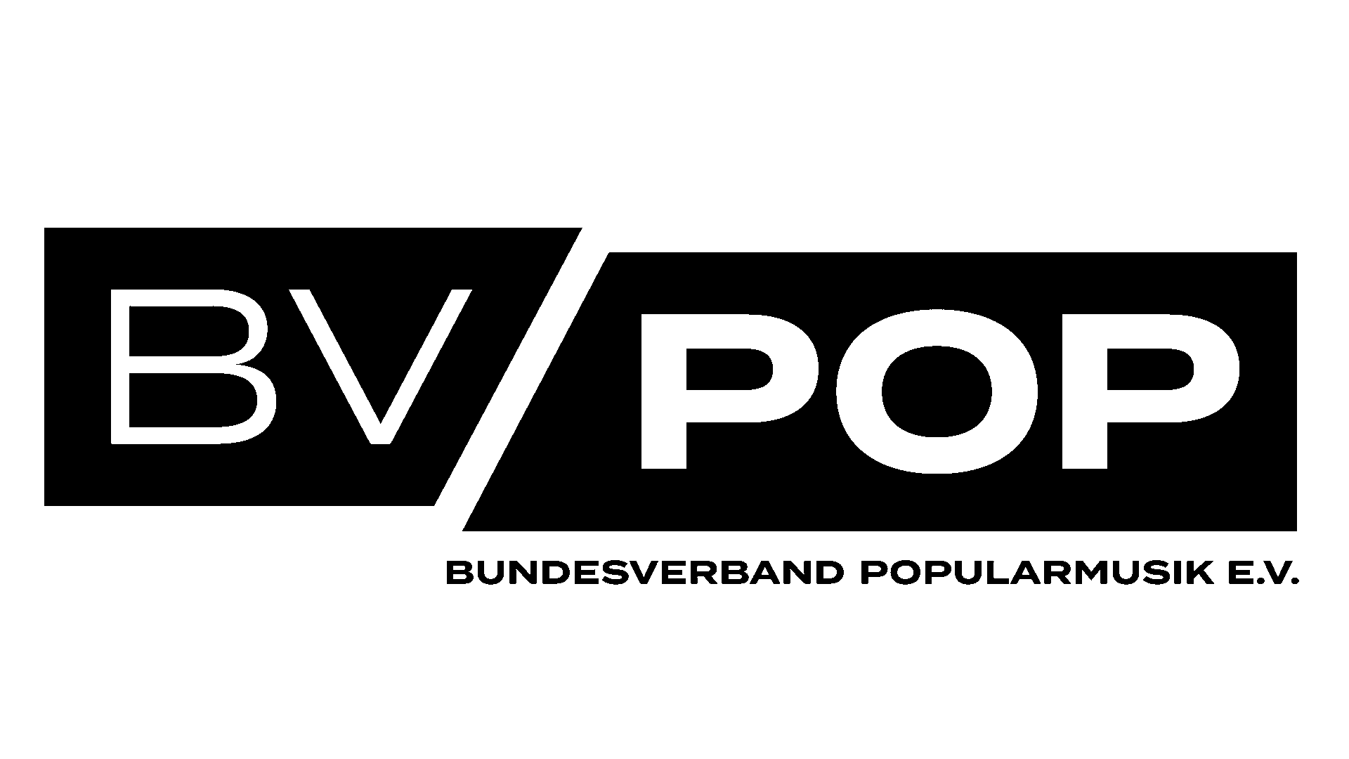 Logo in schwarz: BV POP Bundesverband Popularmusik e.V.